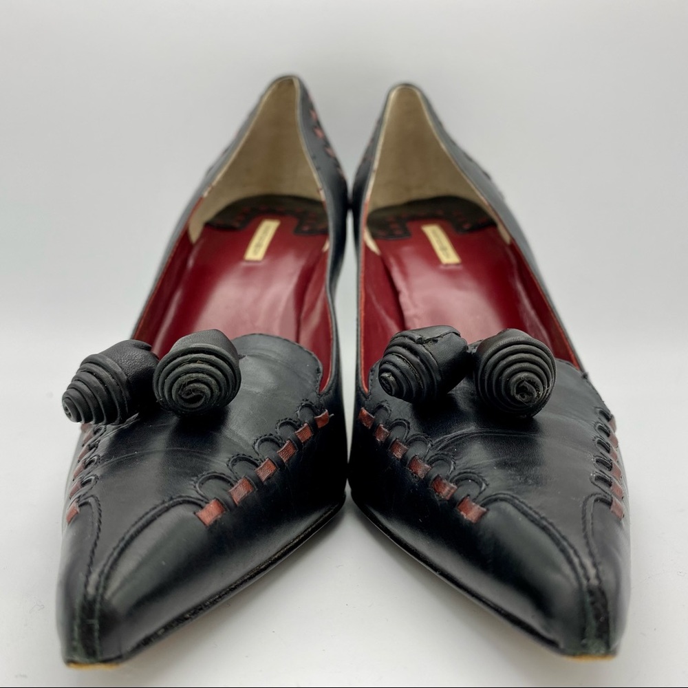 Max Studio Quibble Leather Pointed Toe Pumps - image 3